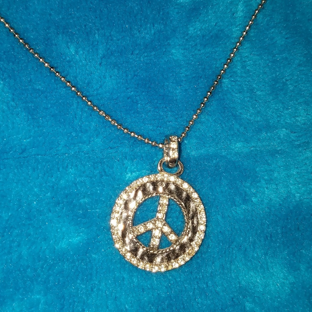 Lia Sophia Peace Sign Necklace